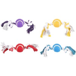 Flamingo 47786 Cotton Rope with Tennis Ball Flamingo 47786 Cotton Rope with Tennis Ball