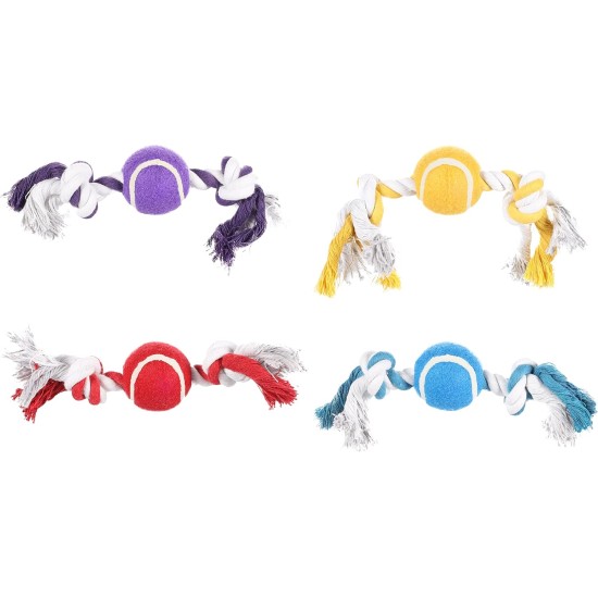Flamingo 47786 Cotton Rope with Tennis Ball Flamingo 47786 Cotton Rope with Tennis Ball