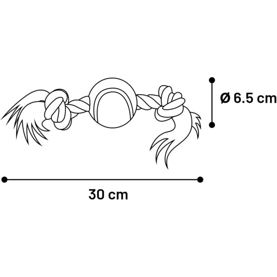 Flamingo 47786 Cotton Rope with Tennis Ball Flamingo 47786 Cotton Rope with Tennis Ball