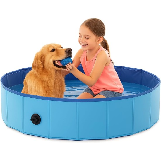 Flamingo Dog Pool 120 x 30 cm - For Large Small Dogs - Foldable Paddling Pool for Dogs - Robust Material - Non-Slip Base - Easy to Clean Flamingo Dog Pool 120 x 30 cm - For Large Small Dogs - Foldable Paddling Pool for Dogs - Robust Material - Non-Slip Base - Easy to Clean
