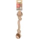 Flamingo Dog Toy Hemp Kush Pull Rope Duo Tennis Ball Brown - 27 x 6.8 x 4.8 cm - Prevents Plaque - Massages Gums