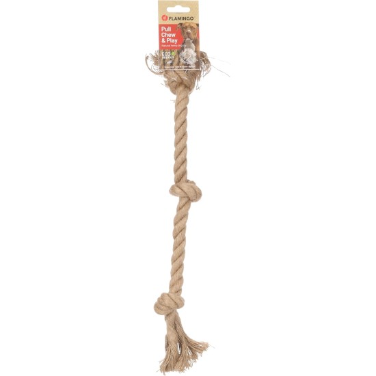 Flamingo Dog Toy Hemp Kush Pull Rope with 4 Knots Brown - 27 x 6 x 4.5 cm - Prevents Plaque - Massages the Gums - 100% Natural Flamingo Dog Toy Hemp Kush Pull Rope with 4 Knots Brown - 27 x 6 x 4.5 cm - Prevents Plaque - Massages the Gums - 100% Natural
