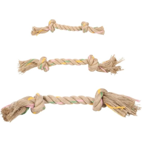 Flamingo Puppy Toy Luro Rope with 2 Knots Brown - M | 32cm L x 5cm W x 5cm H, 100% Natural Hemp Prevents Plaque and Massages Gums, Perfect for Puppies! Flamingo Puppy Toy Luro Rope with 2 Knots Brown - M | 32cm L x 5cm W x 5cm H, 100% Natural Hemp Prevents Plaque and Massages Gums, Perfect for Puppies!