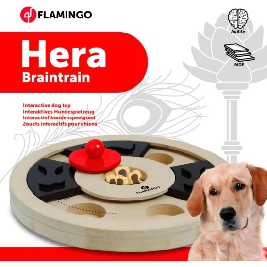 Flamingo Wooden Brain Train Hera Dog Toy, 25 cm Flamingo Wooden Brain Train Hera Dog Toy, 25 cm