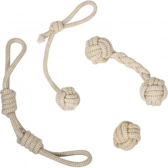 Franklin Pet Supply Natural Rope Dog Toy 4 Pack - Hemp - Play Fetch - Tug of War - Dog Teething - Chew Toy for Dog Puppy Franklin Pet Supply Natural Rope Dog Toy 4 Pack - Hemp - Play Fetch - Tug of War - Dog Teething - Chew Toy for Dog Puppy