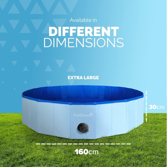 Furdreams Foldable Pet Swimming Pool, Hard Plastic Dog Bathtub, Portable, Multifunctional, Non-Slip PVC Kids Pool for Outdoor Use Enjoy Summer Shine in the Garden (Medium) Furdreams Foldable Pet Swimming Pool, Hard Plastic Dog Bathtub, Portable, Multifunctional, Non-Slip PVC Kids Pool for Outdoor Use Enjoy Summer Shine in the Garden (Medium)