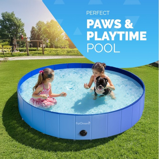 Furdreams Foldable Pet Swimming Pool, Hard Plastic Dog Bathtub, Portable, Multifunctional, Non-Slip PVC Kids Pool for Outdoor Use Enjoy Summer Shine in the Garden (Medium) Furdreams Foldable Pet Swimming Pool, Hard Plastic Dog Bathtub, Portable, Multifunctional, Non-Slip PVC Kids Pool for Outdoor Use Enjoy Summer Shine in the Garden (Medium)