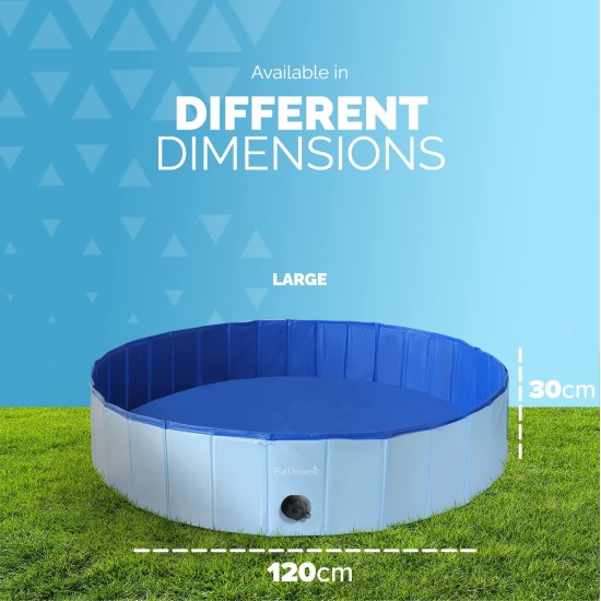 Furdreams Foldable Pet Swimming Pool, Hard Plastic Dog Bathtub, Portable, Multifunctional, Non-Slip PVC Kids Pool for Outdoor Use Enjoy Summer Shine in the Garden (Medium) Furdreams Foldable Pet Swimming Pool, Hard Plastic Dog Bathtub, Portable, Multifunctional, Non-Slip PVC Kids Pool for Outdoor Use Enjoy Summer Shine in the Garden (Medium)