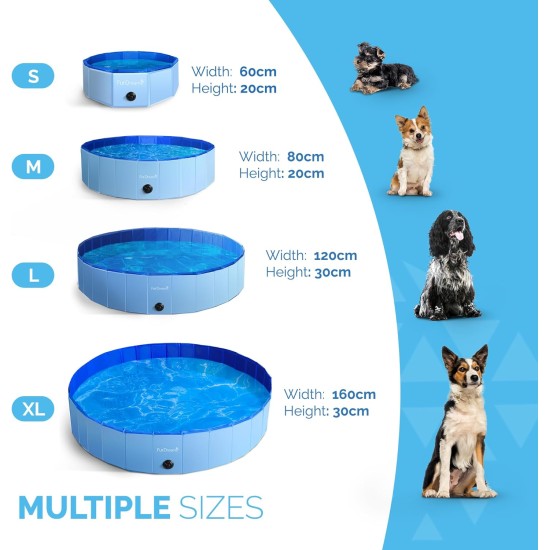 Furdreams Foldable Pet Swimming Pool, Hard Plastic Dog Bathtub, Portable, Multifunctional, Non-Slip PVC Kids Pool for Outdoor Use Enjoy Summer Shine in the Garden (Medium) Furdreams Foldable Pet Swimming Pool, Hard Plastic Dog Bathtub, Portable, Multifunctional, Non-Slip PVC Kids Pool for Outdoor Use Enjoy Summer Shine in the Garden (Medium)