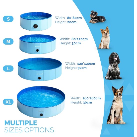 Furdreams Foldable Pet Swimming Pool, Hard Plastic Dog Bathtub, Portable, Multifunctional, Non-Slip PVC Kids Pool for Outdoor Use, Enjoy Summer Shine in Your Garden (Large) Furdreams Foldable Pet Swimming Pool, Hard Plastic Dog Bathtub, Portable, Multifunctional, Non-Slip PVC Kids Pool for Outdoor Use, Enjoy Summer Shine in Your Garden (Large)