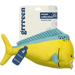 GRRREEN Ocean Collection Mandi The Mahi Mahi Jumbo Size Dog Toy, Cute, Durable and Sustainable, Plush Chew Toy for Dogs, Made from Eco-Friendly and Recycled