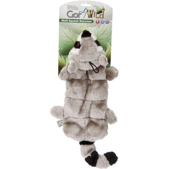 Gor Pets Soft Dog Toy Plush Wild Multi-Squeak Raccoon Gor Pets Soft Dog Toy Plush Wild Multi-Squeak Raccoon
