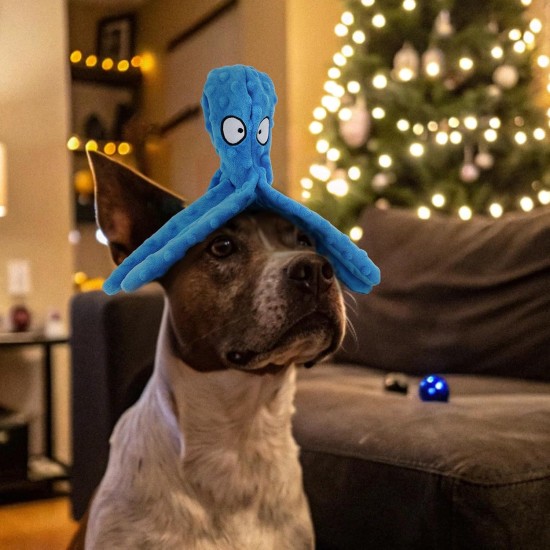 HGB Squeaky Dog Toy, Octopus, No Stuffing, Crinkle Plush Chew Toy for Puppy Teeth, Pet Training and Entertainment, Durable, Medium and Large Dogs, Pack of 2 HGB Squeaky Dog Toy, Octopus, No Stuffing, Crinkle Plush Chew Toy for Puppy Teeth, Pet Training and Entertainment, Durable, Medium and Large Dogs, Pack of 2