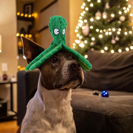 HGB Squeaky Dog Toy, Octopus, No Stuffing, Crinkle Plush Chew Toy for Puppy Teeth, Pet Training and Entertainment, Durable, Medium and Large Dogs, Pack of 2 HGB Squeaky Dog Toy, Octopus, No Stuffing, Crinkle Plush Chew Toy for Puppy Teeth, Pet Training and Entertainment, Durable, Medium and Large Dogs, Pack of 2