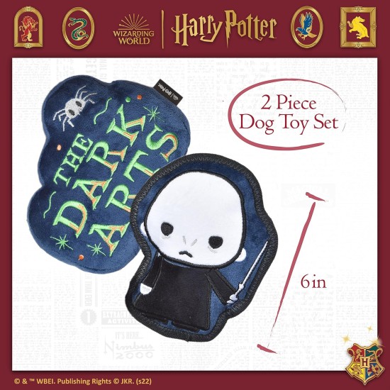 Harry Potter Voldemort 2 Piece Dog Toy Set, 6 Inch You Know Who Plush Figure, Toy and Dark Arts Plush Silhouette, Flat Toy, Official Pet Toy and Accessories, Voldemort Harry Potter Voldemort 2 Piece Dog Toy Set, 6 Inch You Know Who Plush Figure, Toy and Dark Arts Plush Silhouette, Flat Toy, Official Pet Toy and Accessories, Voldemort