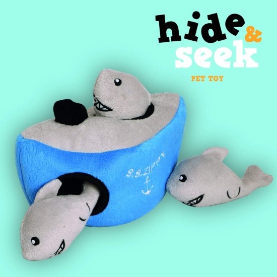 Hide & Seek Shark Brain Training Interactive Plush Pet Toy Hide & Seek Shark Brain Training Interactive Plush Pet Toy