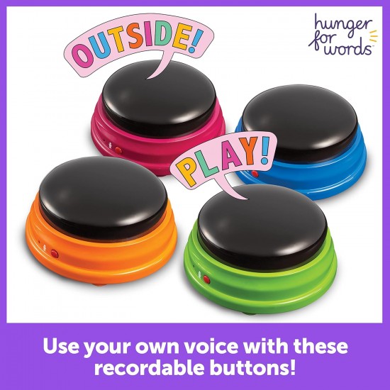 Hunger for Words Talking Pet Starter Kit, Recording Buttons for Dogs, Dog Talking Buttons, Teach Your Dog to Talk, Multicoloured, 1 Piece (Pack of 1), Plastic Hunger for Words Talking Pet Starter Kit, Recording Buttons for Dogs, Dog Talking Buttons, Teach Your Dog to Talk, Multicoloured, 1 Piece (Pack of 1), Plastic