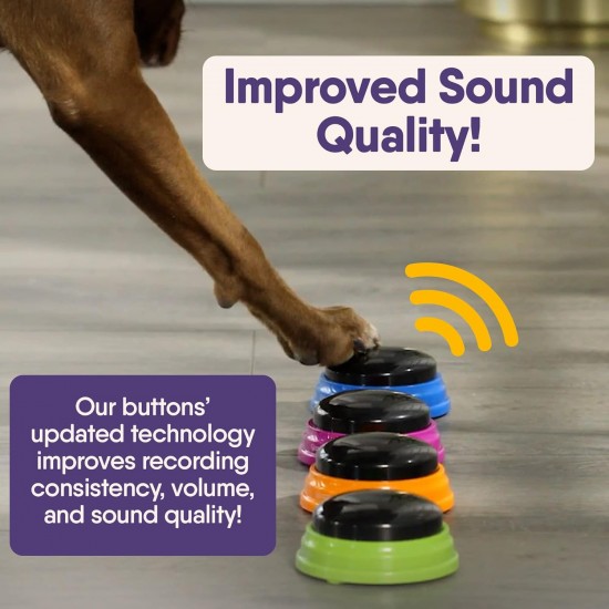 Hunger for Words Talking Pet Starter Kit, Recording Buttons for Dogs, Dog Talking Buttons, Teach Your Dog to Talk, Multicoloured, 1 Piece (Pack of 1), Plastic Hunger for Words Talking Pet Starter Kit, Recording Buttons for Dogs, Dog Talking Buttons, Teach Your Dog to Talk, Multicoloured, 1 Piece (Pack of 1), Plastic