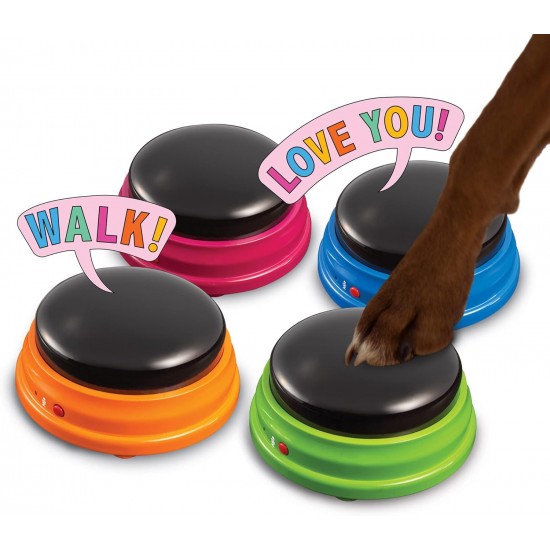 Hunger for Words Talking Pet Starter Kit, Recording Buttons for Dogs, Dog Talking Buttons, Teach Your Dog to Talk, Multicoloured, 1 Piece (Pack of 1), Plastic Hunger for Words Talking Pet Starter Kit, Recording Buttons for Dogs, Dog Talking Buttons, Teach Your Dog to Talk, Multicoloured, 1 Piece (Pack of 1), Plastic