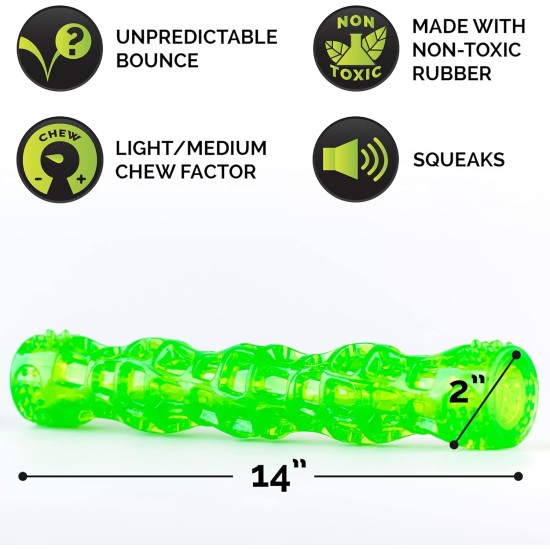 Hyper Pet Dura-Squeaks Stick, Green Large Hyper Pet Dura-Squeaks Stick, Green Large