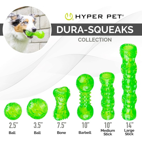Hyper Pet Dura-Squeaks Stick, Green Large Hyper Pet Dura-Squeaks Stick, Green Large
