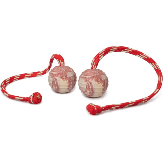 IDC 50mm Ribbed Rubber Ball with Cord IDC 50mm Ribbed Rubber Ball with Cord
