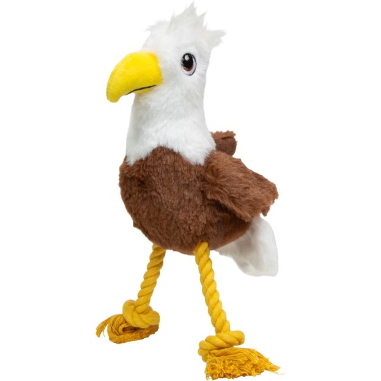 JACK AND VANILLA, Eagle Plush Toy for Dogs and Cats Durable with Integrated Whistle Ideal for Playing and Learning 28cm Bright Colours