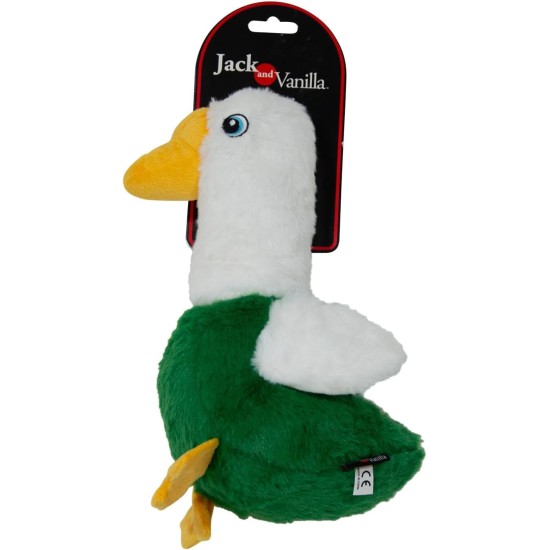JACK AND VANILLA, Flatties Cow Dog Toy, White/Black, 45 cm, Realistic Design, Sounds and Washable, Ideal for Interactive Games, Bright Colours JACK AND VANILLA, Flatties Cow Dog Toy, White/Black, 45 cm, Realistic Design, Sounds and Washable, Ideal for Interactive Games, Bright Colours