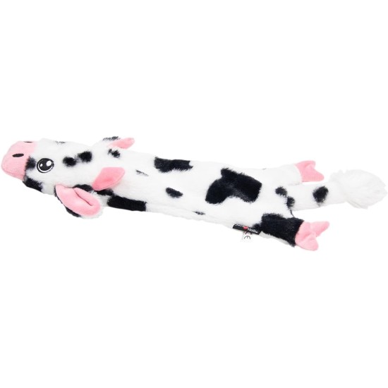 JACK AND VANILLA, Flatties Cow Dog Toy, White/Black, 45 cm, Realistic Design, Sounds and Washable, Ideal for Interactive Games, Bright Colours JACK AND VANILLA, Flatties Cow Dog Toy, White/Black, 45 cm, Realistic Design, Sounds and Washable, Ideal for Interactive Games, Bright Colours