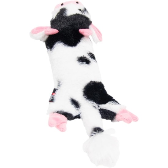 JACK AND VANILLA, Flatties Cow Dog Toy, White/Black, 45 cm, Realistic Design, Sounds and Washable, Ideal for Interactive Games, Bright Colours JACK AND VANILLA, Flatties Cow Dog Toy, White/Black, 45 cm, Realistic Design, Sounds and Washable, Ideal for Interactive Games, Bright Colours
