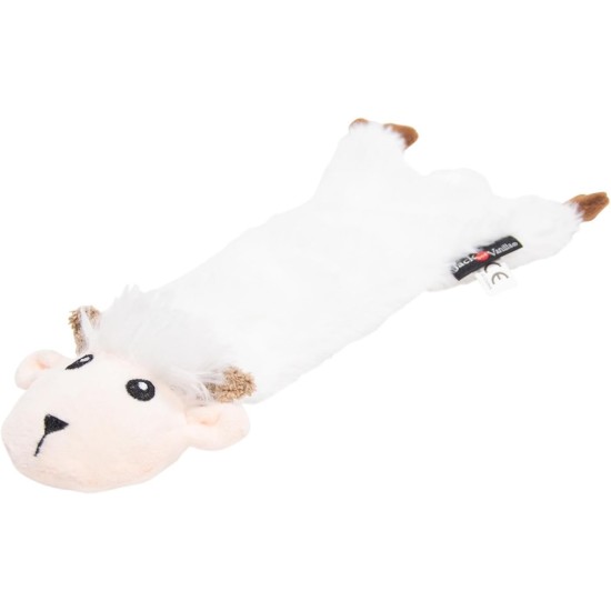 JACK AND VANILLA, Flatties Cow Dog Toy, White/Black, 45 cm, Realistic Design, Sounds and Washable, Ideal for Interactive Games, Bright Colours JACK AND VANILLA, Flatties Cow Dog Toy, White/Black, 45 cm, Realistic Design, Sounds and Washable, Ideal for Interactive Games, Bright Colours