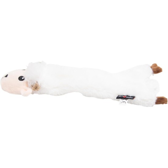 JACK AND VANILLA, Flatties Cow Dog Toy, White/Black, 45 cm, Realistic Design, Sounds and Washable, Ideal for Interactive Games, Bright Colours JACK AND VANILLA, Flatties Cow Dog Toy, White/Black, 45 cm, Realistic Design, Sounds and Washable, Ideal for Interactive Games, Bright Colours