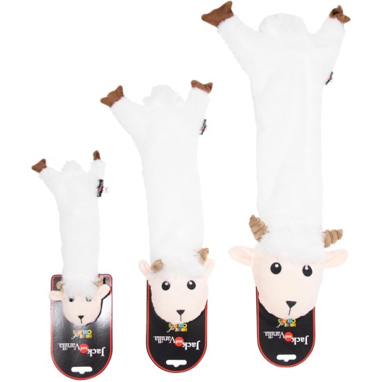 JACK AND VANILLA, Flatties Cow Dog Toy, White/Black, 45 cm, Realistic Design, Sounds and Washable, Ideal for Interactive Games, Bright Colours JACK AND VANILLA, Flatties Cow Dog Toy, White/Black, 45 cm, Realistic Design, Sounds and Washable, Ideal for Interactive Games, Bright Colours