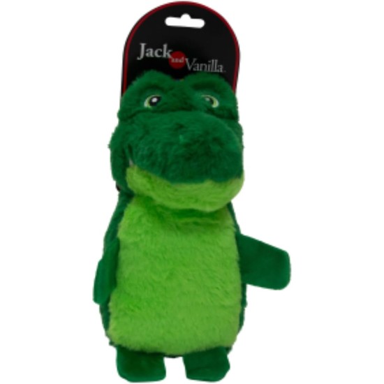 JACK AND VANILLA, Interactive Alligator Cuddly Toy for Dogs and Cats, Integrated Squeaker, Durable and Non-Toxic Materials, Easy to Clean, 18 cm, Green JACK AND VANILLA, Interactive Alligator Cuddly Toy for Dogs and Cats, Integrated Squeaker, Durable and Non-Toxic Materials, Easy to Clean, 18 cm, Green