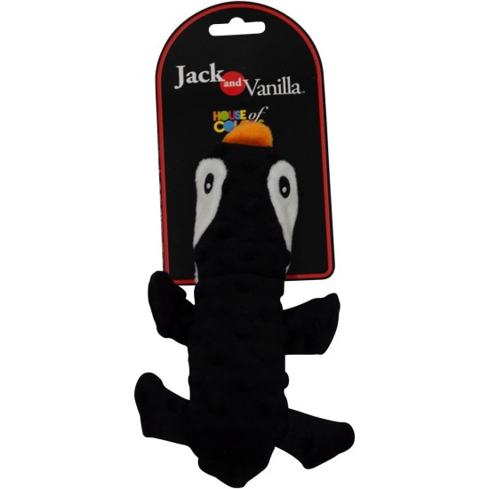 JACK AND VANILLA, Interactive Penguin Dog Toy, Soft and Durable, Ideal for Playing, Easy to Clean, Size 20.5 cm, Colour Black, Bubble Plush Model JACK AND VANILLA, Interactive Penguin Dog Toy, Soft and Durable, Ideal for Playing, Easy to Clean, Size 20.5 cm, Colour Black, Bubble Plush Model