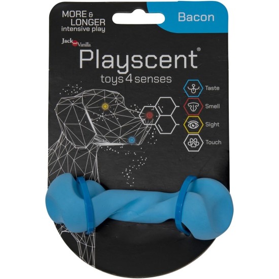 JACK AND VANILLA, Interaktives Hundespielzeug aus gedrehtem Knochen, Speckduft, langlebig und ungiftig, ideal zum Spielen drinnen und draußen, 11 cm, Mehrfarbig, Playscent-Modell JACK AND VANILLA, Interaktives Hundespielzeug aus gedrehtem Knochen, Speckduft, langlebig und ungiftig, ideal zum Spielen drinnen und draußen, 11 cm, Mehrfarbig, Playscent-Modell