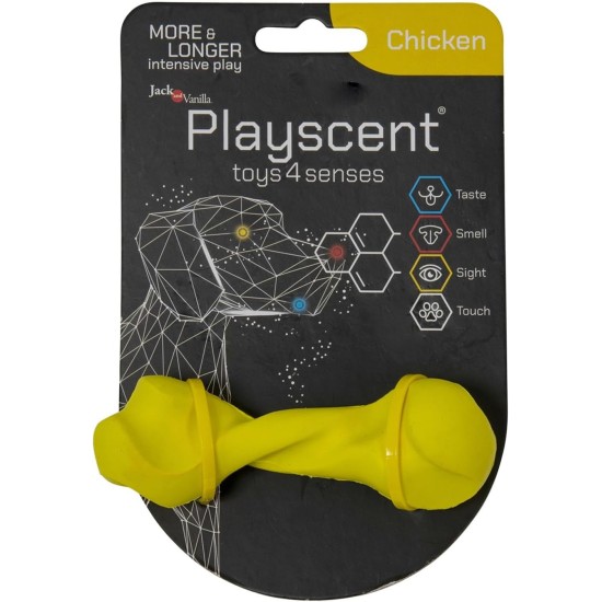 JACK AND VANILLA, Interaktives Hundespielzeug aus gedrehtem Knochen, Speckduft, langlebig und ungiftig, ideal zum Spielen drinnen und draußen, 11 cm, Mehrfarbig, Playscent-Modell JACK AND VANILLA, Interaktives Hundespielzeug aus gedrehtem Knochen, Speckduft, langlebig und ungiftig, ideal zum Spielen drinnen und draußen, 11 cm, Mehrfarbig, Playscent-Modell