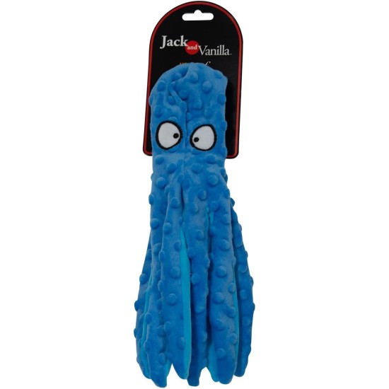 JACK AND VANILLA, Interaktives Oktopus-Hundespielzeug, weich und langlebig, ideal für große Hunde, 45 cm, dunkelblaue Farbe, perfekt zum Spielen und Kuscheln, Bubble-Plüschmodell JACK AND VANILLA, Interaktives Oktopus-Hundespielzeug, weich und langlebig, ideal für große Hunde, 45 cm, dunkelblaue Farbe, perfekt zum Spielen und Kuscheln, Bubble-Plüschmodell