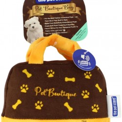 J&E Importers Green Jem Pet Boutique Super Soft Squeaky Plush Toy Designer Bag Dog Toy, Chocolate Brown J&E Importers Green Jem Pet Boutique Super Soft Squeaky Plush Toy Designer Bag Dog Toy, Chocolate Brown