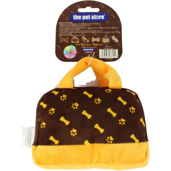 J&E Importers Green Jem Pet Boutique Super Soft Squeaky Toy Designer Bag Dog Toy, Tan J&E Importers Green Jem Pet Boutique Super Soft Squeaky Toy Designer Bag Dog Toy, Tan