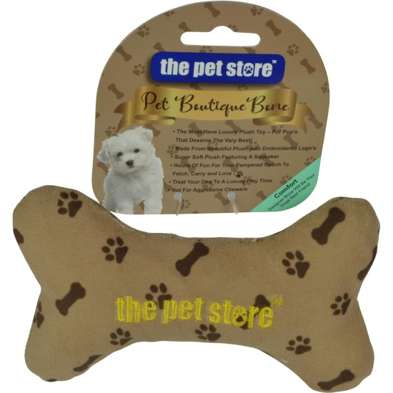 J&E Importers The Pet Store Pet Boutique Super Soft Squeaky Designer Bone Soft Plush Toy - Tan J&E Importers The Pet Store Pet Boutique Super Soft Squeaky Designer Bone Soft Plush Toy - Tan