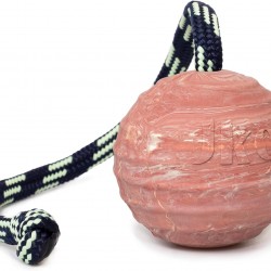 JULIUS K-9 IDC 70mm Ribbed Rubber Ball with Cord JULIUS K-9 IDC 70mm Ribbed Rubber Ball with Cord