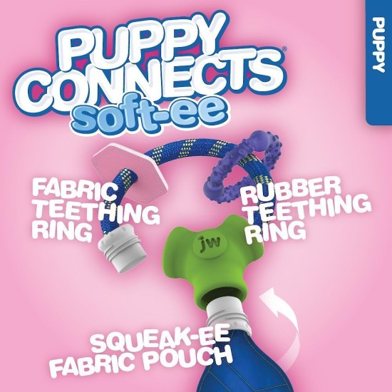 JW - Puppy Connects Teething Chew - Puppy Chew Toy - Relieves Toothache - 3 Different Attachments - Tooth Ring - Rope - Plastic Ball - One Size for Puppies JW - Puppy Connects Teething Chew - Puppy Chew Toy - Relieves Toothache - 3 Different Attachments - Tooth Ring - Rope - Plastic Ball - One Size for Puppies