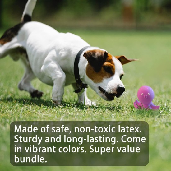 Jalousie 4 Inch Latex Dog Toys Squeaky Toy Soft Rubber Dog Toys Puppy Chew Toy Fetch Game Animal Ball Medium Pets (5 Pieces, Animal Medium) Jalousie 4 Inch Latex Dog Toys Squeaky Toy Soft Rubber Dog Toys Puppy Chew Toy Fetch Game Animal Ball Medium Pets (5 Pieces, Animal Medium)