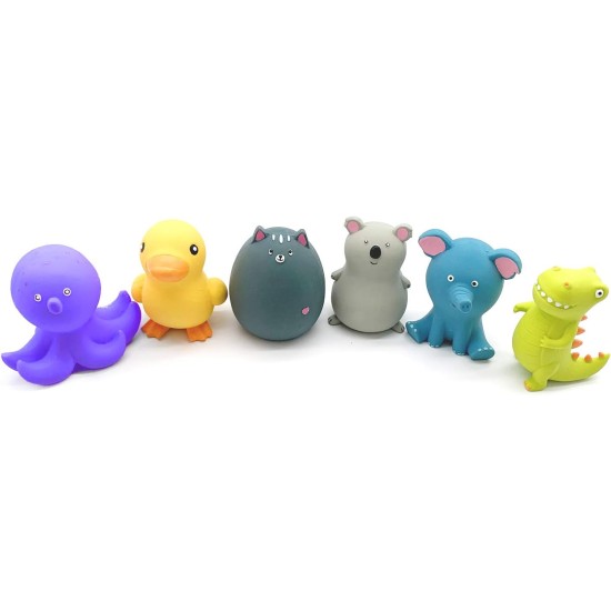 Jalousie 4 Inch Latex Dog Toys Squeaky Toy Soft Rubber Dog Toys Puppy Chew Toy Fetch Game Animal Ball Medium Pets (5 Pieces, Animal Medium) Jalousie 4 Inch Latex Dog Toys Squeaky Toy Soft Rubber Dog Toys Puppy Chew Toy Fetch Game Animal Ball Medium Pets (5 Pieces, Animal Medium)