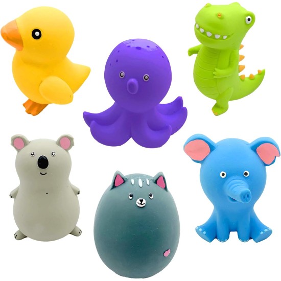 Jalousie 4 Inch Latex Dog Toys Squeaky Toy Soft Rubber Dog Toys Puppy Chew Toy Fetch Game Animal Ball Medium Pets (5 Pieces, Animal Medium) Jalousie 4 Inch Latex Dog Toys Squeaky Toy Soft Rubber Dog Toys Puppy Chew Toy Fetch Game Animal Ball Medium Pets (5 Pieces, Animal Medium)