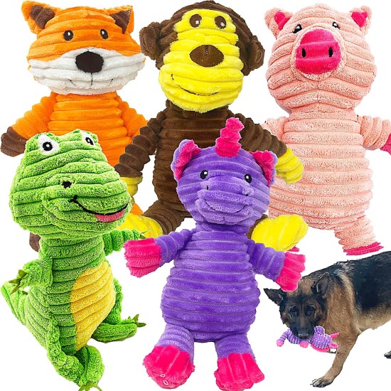 Jalousie Plush Dog Toys - Pack of 5 Jalousie Plush Dog Toys - Pack of 5