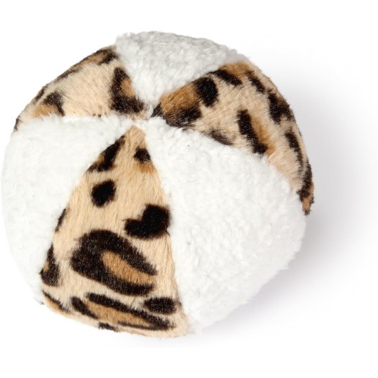 Karlie Safari Ball Plush Dog Toy, White/Brown, Diameter 11 cm Karlie Safari Ball Plush Dog Toy, White/Brown, Diameter 11 cm