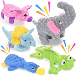 LECHONG No Stuffing Dog Toys for Aggressive Chewers, Squeaky Dog Toys for Large, Medium and Small Dogs, Almost Indestructible Dog Toy, Puppy Dog Chew Toy, 5 Pack LECHONG No Stuffing Dog Toys for Aggressive Chewers, Squeaky Dog Toys for Large, Medium and Small Dogs, Almost Indestructible Dog Toy, Puppy Dog Chew Toy, 5 Pack