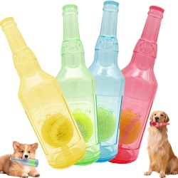 LLELEMAMO Crunch Play Bottle Toy, Crunchnplay Bottle Toy for Dogs, 9.7 Inches/7.7 Inch Rubber Water Bottle Dog Toy, Interesting Squeaky Dog Toys, Outdoor Interactive Dog Chew Toy with Tennis Ball (4 LLELEMAMO Crunch Play Bottle Toy, Crunchnplay Bottle Toy for Dogs, 9.7 Inches/7.7 Inch Rubber Water Bottle Dog Toy, Interesting Squeaky Dog Toys, Outdoor Interactive Dog Chew Toy with Tennis Ball (4